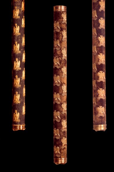 Eerste Keizerrijk maarschalkstokken. Gemaakt van hout, goud en fluweel. 1804-1814. Parijs, Musée de l