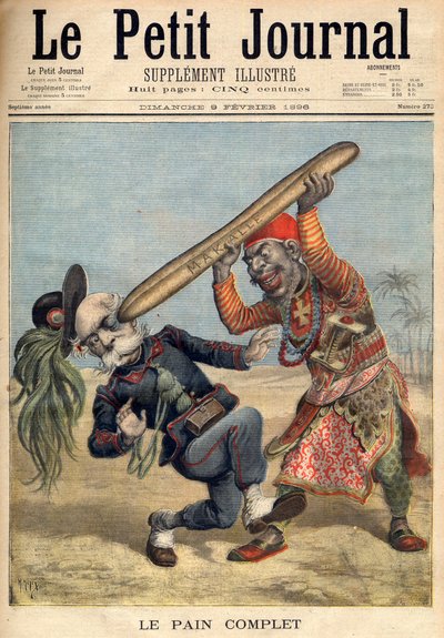 Eerste Italiaans-Ethiopische Oorlog - Karikatuur van Francesco Crispi (1818-1901) en de nederlaag van het Italiaanse invasieleger bij het beleg van Makalle, Ethiopië - in 