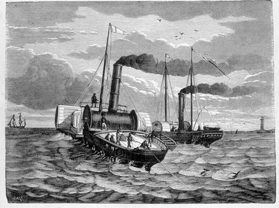 Eerste poging tot installatie van een elektrische geleider van Dover naar Calais (1851) - in 