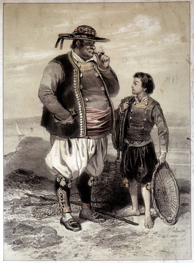 Vissers van Douarnenez, ca. 1855 door French School