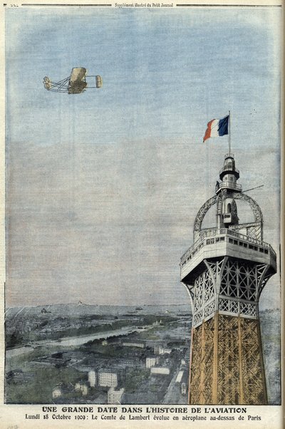 Vlucht van de graaf van Lambert over Parijs op 18 oktober door French School