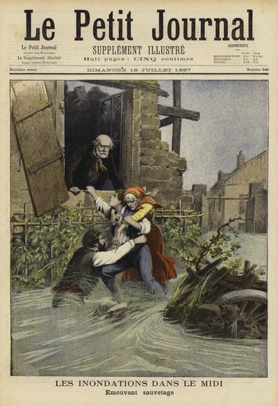 Overstromingen in de Midi, Frankrijk, 1897 door French School