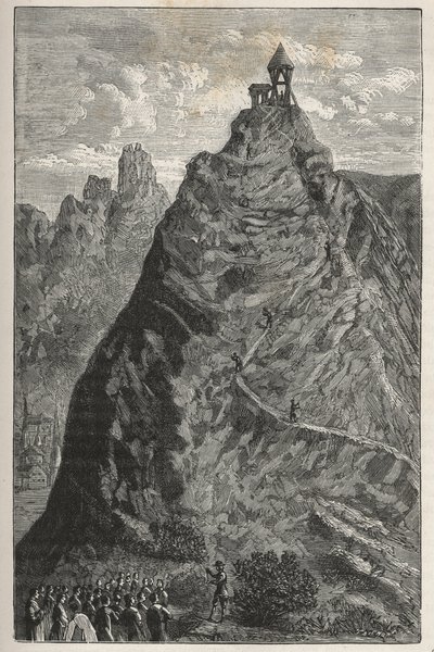 Florin Perier voert experiment van Torricelli uit op de top van de Puy de Dôme, 19 september door French School