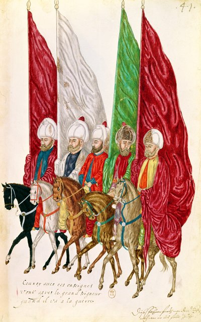Fol.41 Mannen met Standaarden Volgend de Heer naar de Oorlog, uit 