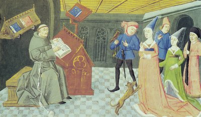 Fol.79r Carlo Marsuppini (gest. 1453) illustratie uit Controversia de Nobilitate door Buonaccorso da Montemagno door French School