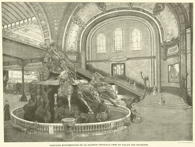 Monumentale fontein van de Centrale Galerie, nabij het Palais des Machines door French School