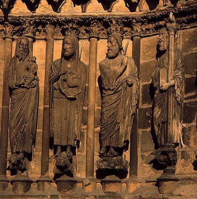 Vier figuren van de kathedraalgevel, c.1230-40 door French School