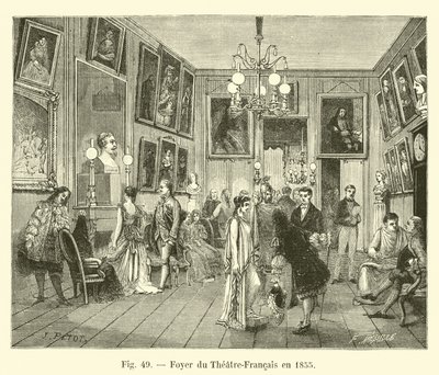 Foyer van het Théâtre-Français in 1855 door French School