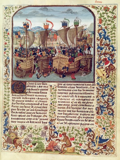 Slag bij Ecluse, 24 juni 1340, uit Froissarts Kroniek door French School