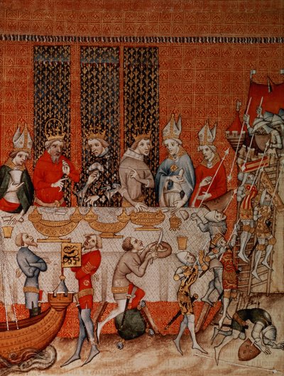 Banketscène, uit de Grandes Chroniques de France, 1375-79 door French School