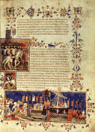 Fr 4274 fol.6 Vertrek voor de Kruistochten, 1352 door French School