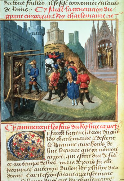 Hugues Capet, hertog van Frankrijk en bisschop Asselin door French School