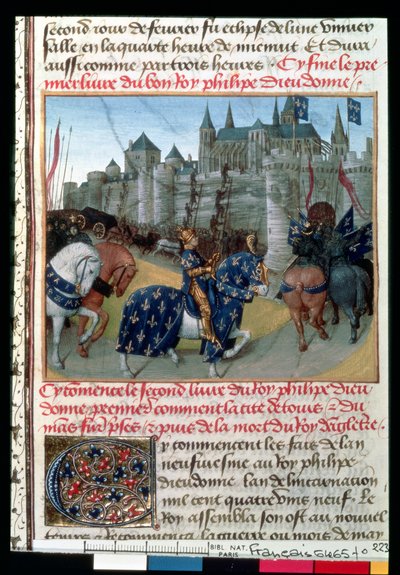 Inname van Tours door Filips August (1165-1223) koning van Frankrijk in 1202 door French School