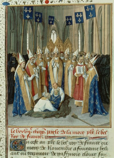 Begrafenis van Filips de Schone (1268-1314) in St. Denis door French School