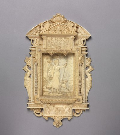 Ingelijst Reliëf van Diana de Jageres, ca. 1850 door French School