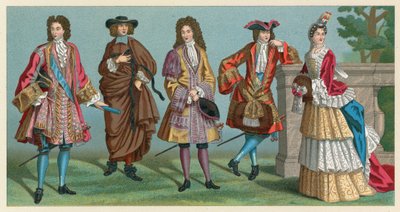 Frankrijk XVII-XVIIIe eeuw kostuum door French School
