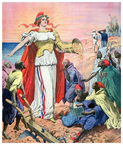 Frankrijk als weldoener van rijkdom voor het volk van Marokko door French School