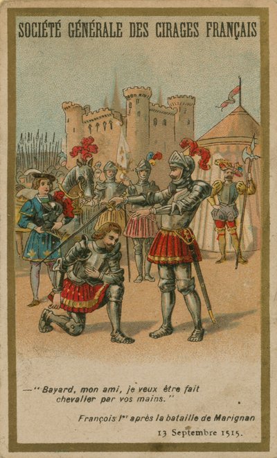 Francis I na de Slag bij Marignano door French School
