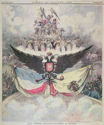 Frans-Russische vieringen in de Opera in Parijs ter ere van de Frans-Russische Dubbele Alliantie, omslag van Le Petit Journal, 28 oktober 1893 door French School