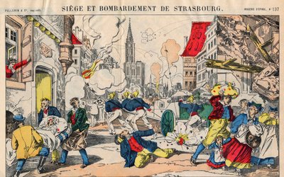 Frans-Pruisische Oorlog (1870-1871), op 23 augustus 1871 werd Straatsburg gebombardeerd en moest zich overgeven op 28 september. Epinal beeld door French School