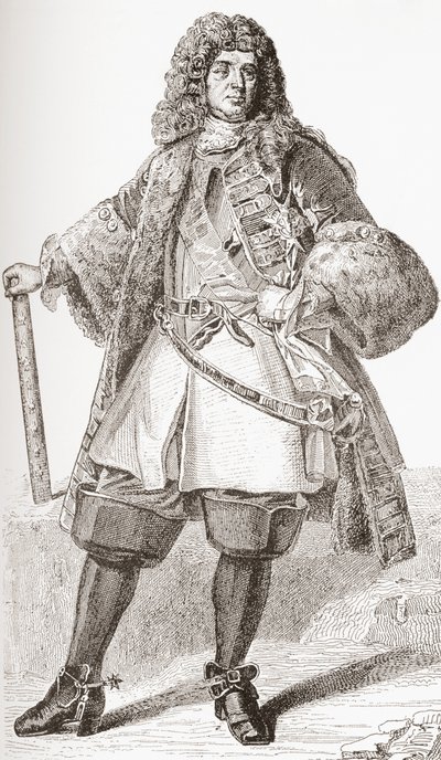 François de Neufville, 2e hertog van Villeroy, 1644-1730. Franse soldaat. Uit Les Heures Libres gepubliceerd in 1908. door French School