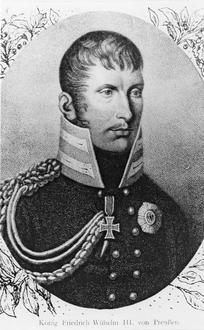 Frederik Willem III, Koning van Pruisen (gravure) door French School