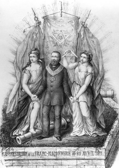 Vrijmetselarij en de Commune, 1871 door French School
