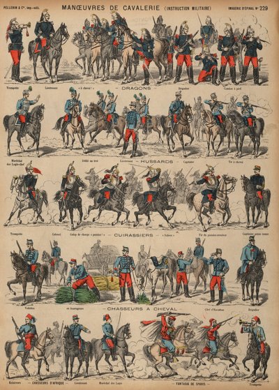 Manoeuvres van de Franse legercavalerie door French School