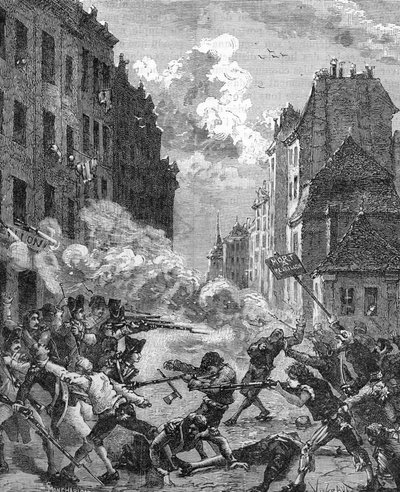 Franse Revolutie - Oudejaarsavond kist (gravure) door French School