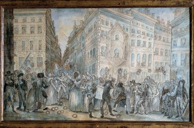 Franse Revolutie: Straatscène in Parijs: de krantenverkoper van L