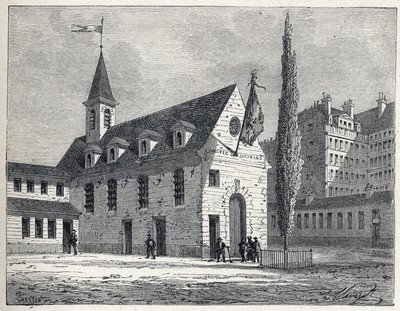 Franse Revolutie: ontmoetingsplaats voor de Jacobijnenclub in Parijs, een voormalig klooster in de wijk Saint-Honore. Gravure uit 1889. Privécollectie door French School