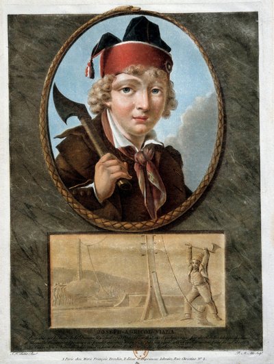 Franse Revolutie: portret van de jonge Joseph Agricol Viala (1780-1793) door French School