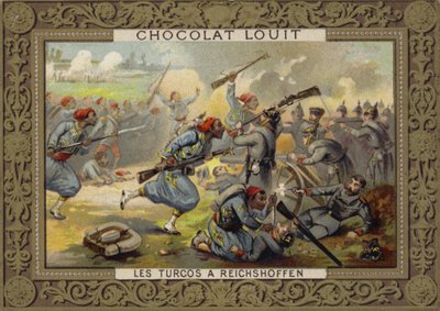 Franse Turcos (koloniale troepen) bij de Slag bij Reichshoffen, Frans-Pruisische Oorlog, 1870 door French School
