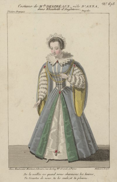 Franse actrice Louise Allan-Despreaux in de rol van Anna in Elisabeth d