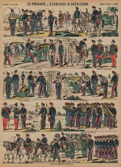 Franse leger artillerie-oefeningen, Le Polygone, Lorient, Frankrijk door French School