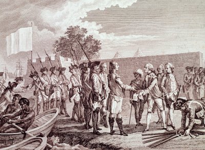 Franse legerlanding in Saint-Louis van Senegal door French School