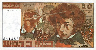 Frans bankbiljet met de beeltenis van de Franse componist Hector Berlioz door French School
