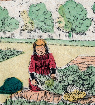 Franse overtuiging: Een klein meisje, gelovend dat baby