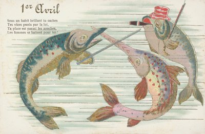 Franse kaart met vis ter gelegenheid van 1 april (Poisson d