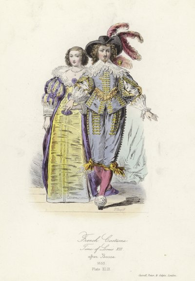 Frans kostuum uit de tijd van Lodewijk XIII door French School