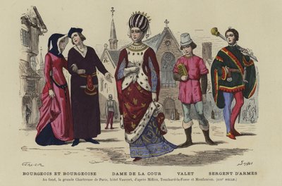 Franse kostuums van de 13e eeuw door French School