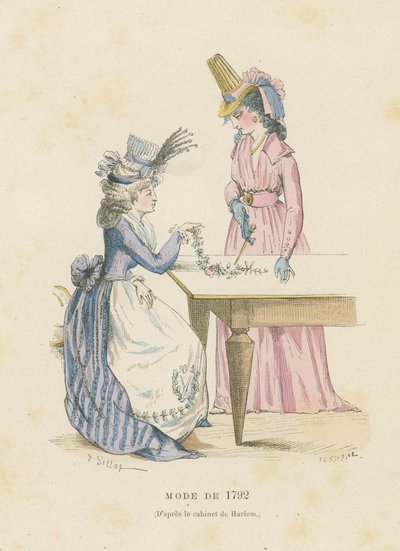 Franse mode van 1792 door French School
