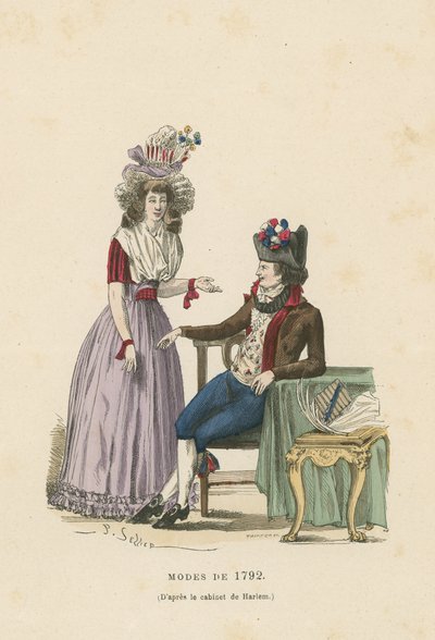 Franse mode van 1792 door French School