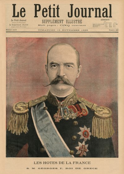 Franse gastheren, Zijne Majesteit George I, Koning van Griekenland, voorpagina illustratie uit 
