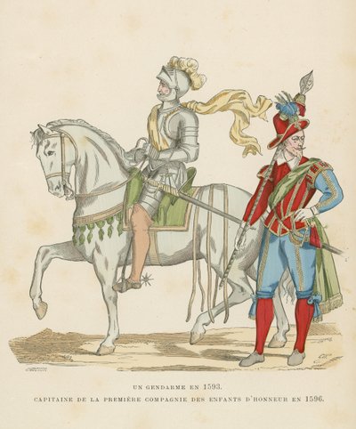 Frans militair kostuum, eind 16e eeuw door French School