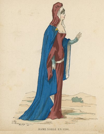 Franse edelvrouw, 1386 door French School