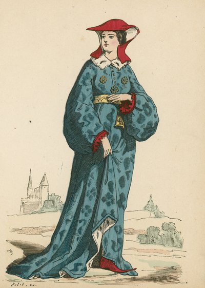 Franse edelvrouw, 1395 door French School
