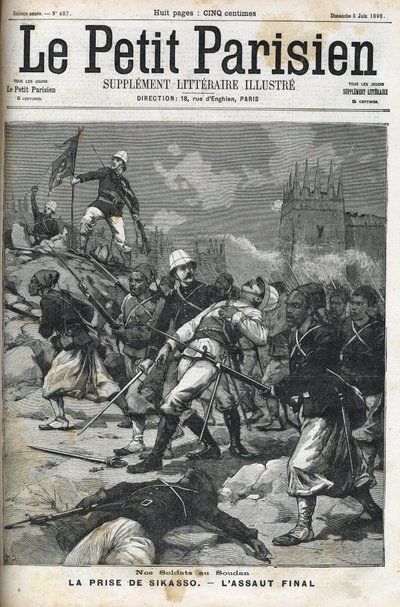 Franse soldaten in Soedan: mei 1898. Plundering van Sikasso door kolonel Audeoud (Soedan). De verovering van Sikasso. Omslag van 