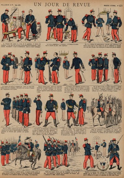 Franse soldaten op de dag van een review door French School