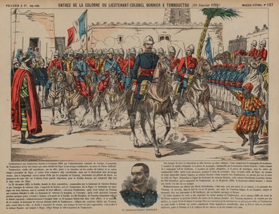 Franse troepen onder bevel van Luitenant-Kolonel Eugene Bonnier betreden Timboektoe door French School